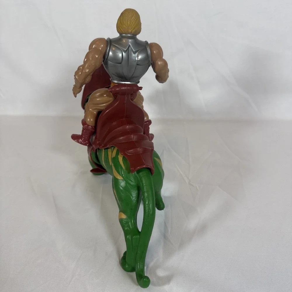 Vintage Mattel He-Man and Battle Cat Action Figure Set Masters of the Universe
